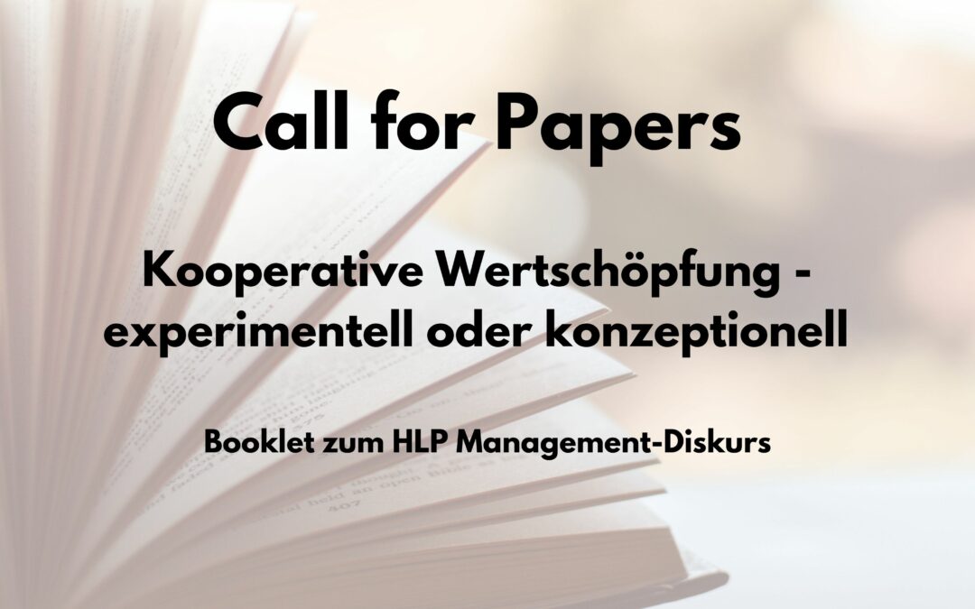 Call for Papers – „Koope­ra­ti­ve Wertschöpfung“